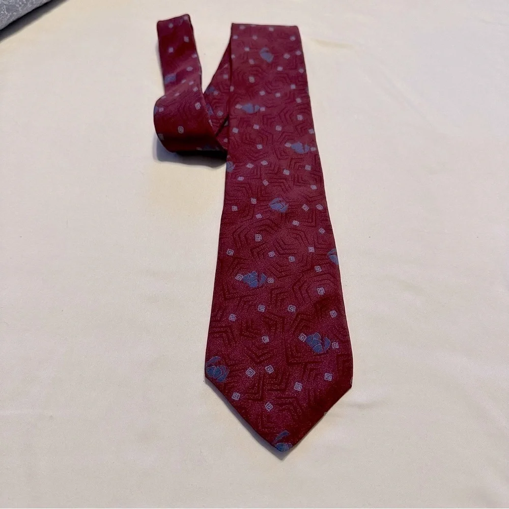 Vintage YSL Yves Saint Laurent Tie 100% Silk Red 56” x 3.5